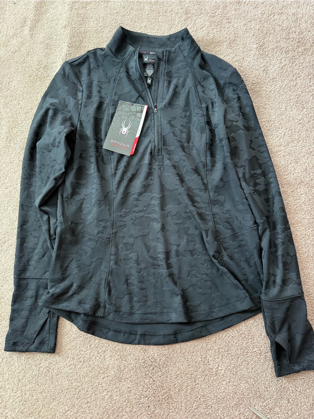 Spyder Women’s Black Camo Full-Zip Lightweight Jacket